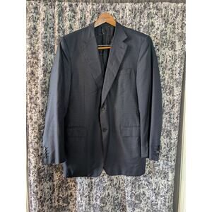 Canali Navy Silk Wool Two Button Blazer Made in Italy Size 44